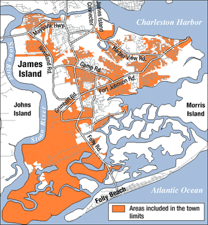Map of James Island Real Estate areas
