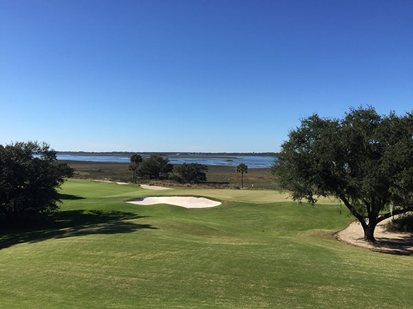 View from second story balcony of River Course