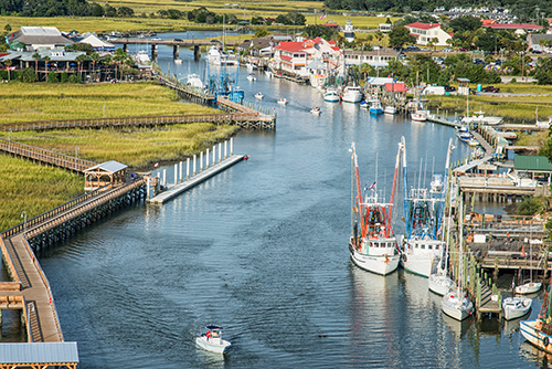 boats along Shem Creek